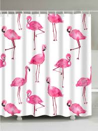 Extra Long Unique Flamingo Bathroom Curtain Colorful Shower Curtain Pink Flamingo Shower Flamingo Shower Curtain