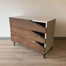 This dresser has both gray weathered barn wood and brown barn wood patinas. Live Edge Wood Dresser By Cw Furniture Custom Reclaimed Rustic Modern Cwfurniture
