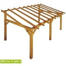 Structure D Auvent Sherwood 5mx3 Ce Carport Adosse Ou Auvent De Terrasse Est Une Charpente Bois En Kit De Jardipolys Auvent Bois Auvent Carport Bois