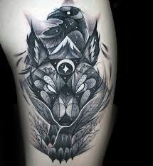 With the rising trend in geometric tattoos, you definitely wouldn't want to miss out on this geometric wolf tattoo. 90 Geometric Wolf Tattoo Designs For Men Manly Ink Ideas