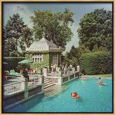 Family Pool Canvas Print Canvas Art By Slim Aarons In 2020 Family Pool Dream Pools Pool Houses
