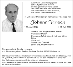 Upload, livestream, and create your own videos, all in hd. Traueranzeigen Von Johann Virnich Wirtrauern