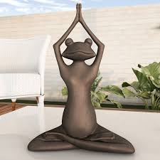 9h x 12w x 5d material (s): Contented Yoga Frog Wayfair
