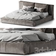 Clean and modern styled bedding options. 3d Models Bed Restoration Hardware Bed Cloud Leather Platform