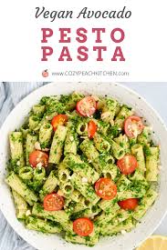 Vegan Avocado Pesto Pasta Recipe In 2020 Avocado Recipes Pasta Avocado Pesto Pasta Vegan Recipes Healthy