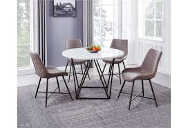 The table has a removable leaf that bumps up the seating capacity from four to six. Steve Silver Ramona Rm440wt Contemporary White Marble Top Round Dining Table Northeast Factory Direct Dining Tables