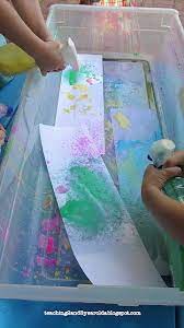 Painting, building and crafting, in general, are great for building toddlers motor skills and helping their vocabulary to develop. Chalk Spray Paint Preschool Art Preschool Activities Crafts For 2 Year Olds