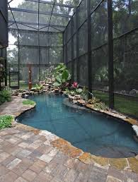 Uberdachter Gartenpool Mit Natur Look Wasserfall Gartenpool Indoordesign Mit Naturlo Small Indoor Pool Indoor Swimming Pool Design Indoor Pool Design
