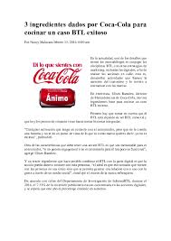 A pesar de que las acciones coca. Pdf 3 Ingredientes Dados Por Coca Cola Para Cocinar Un Caso Btl Exitoso Cristopher Vera Academia Edu