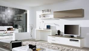 Love The Tv Desk And Wall Mounted Unit Looks As If It 39 S All Tv In Bedroom Home Office Layouts Desk Tv Stand