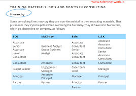 Management Consulting Hierarchy In 2020 Talent Network Training Materials Undergraduate