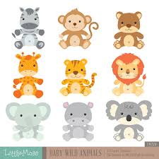 Baby Wild Animals Digital Clipart Etsy Baby Wild Animals Animals Wild Animal Clipart