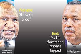 Marape, Bird row over threats