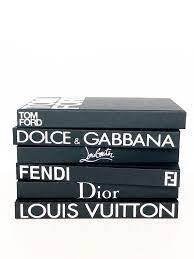 6 Books Black Designer Book Set Mens Unisex Decor Fendi Louis Vuitton Dior Louboutin Tom Ford Mas Masculine Home Decor Book Decor Design Your Own Home