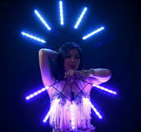 Multicolor LED Dance Fans, Remote Control, Festival Rave Props