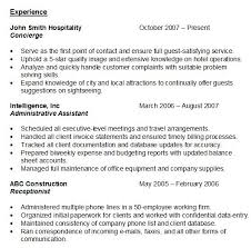 Resume Experience Sample