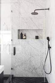 This Affordable Modern Home Design Is A Black And White Dream Bathroom Design Small Bathroom Interior Design Shower Niche