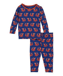 Kickee Pants Navy Fox Pajama Set Kids