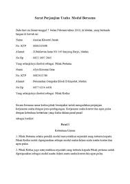 Contoh surat perjanjian kerjasama usaha diatas dilakukan oleh dua pihak yaitu antara pihak pertama dan pihak kedua. Download Perjanjian Kerjasama Usaha Umum