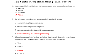 Silahkan download juga contoh soal tes skd skb cpns bidan terampil 2019 dan jawabannya yang versi berbayar. Materi Soal Skb Bidang Penelitian Cpns 2020 Seleksi Kompetensi Bidang Antapedia Com