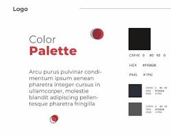 Image of brand identity guide with logo, color palette, and typography