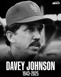 Former Mets manager Davey Johnson died at the age of 82...