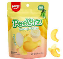 Amos Peelerz Banana Gummies,Peelable Banana Candy,Peeling Fruit Snacks Fat  Free, Resealable 2.19oz Bag (Pack of 3)