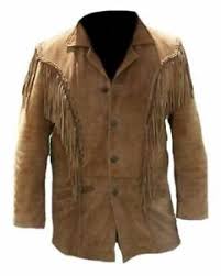 Mens New Western Wear Brown Suede Leather Jacket Fringe Sizes Xs To 8xl Ebay