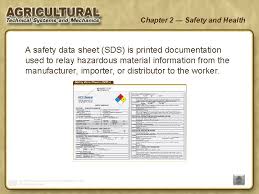 A material safety data sheet (msds) is written by the company that creates a chemical or a company that blends different chemicals into a chemical product. Power Point Presentation Chapter 2 Safety And Health
