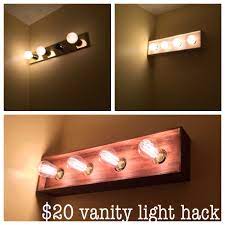 I just couldn't live with it's beige on beige any longer. Diy Bathroom Vanity Light Project Cover Up That Old Brass Fixture With Something Modern Kaizen Woodworks