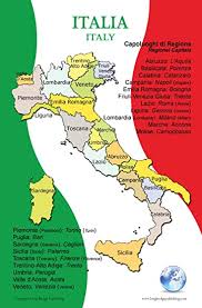 Map with regions and seas Amazon Com Poster In Italian Map Of Italy And Its Regions For Classroom Playroom And Language Learning Bilingual Text In Italian And English Chart Size 11x17 Inches Decoration For Italian