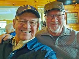Go Navy! Another blast from the past. I ran into Ron Brown at the White  Birch Restaurant in the Lyndonville golf course building. Wow, fifty years,  I was his Navy Recruiter 50