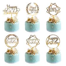 Custom order edible birthday cake topper or cupcake topper, create your own. Whaline 6 Pack Happy Birthday Cake Topper Acrylic Cupcake Topper For Various Birthday Cake Decorations Gold Amazon Ae