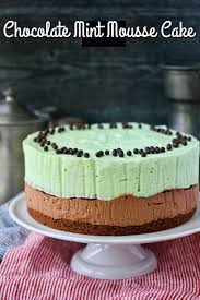 Chocolate Mint Mousse Cake Recipe Mint Desserts Mint Chocolate Mousse Cake
