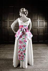 Hand Painted Asian Lily Wedding Gown An Original Made To Measure Hand Painted Wedding Gown Wedding Gown Accessories Floral Wedding Gown Wedding Dresses Unique