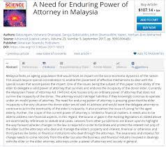 Power of attorney can be created based on valuable consideration or purely out of love and affection where there is no consideration involved. Pdf A Need For Enduring Power Of Attorney In Malaysia