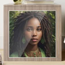 Green Goddess with Ebony Grace" Sticker for Sale by AICreativeArts