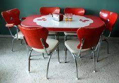 Whether it's contemporary or retro, we can design customized retro table and chairs set for you. Chrome Kitchen Dinette Table And Chairs Retro Kitchen Tables Kitchen Table Settings Red Kitchen Tables