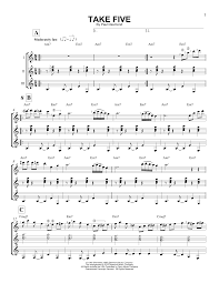 Paul Desmond Take Five Sheet Music And Printable Pdf Music Notes Sheet Music Notes Sheet Music Guitar Lessons Songs