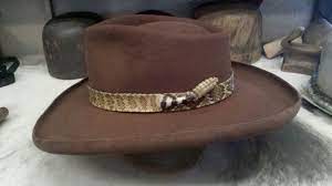 Chili Colored Clint Hi Roller With A Genuine Rattlesnake Skin Hatband With Rattles Cowboy Hats Hat Band Rattlesnake Skin