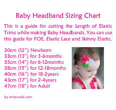 Ani Wasabi Craft Supplies Baby Headband Sizing Chart