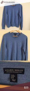 Allen Solly M Blue 100 Fine Merino Wool Vneck Clothes Design Fashion Design Merino Wool