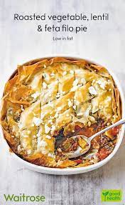 If You Fancy A Comforting Dinner Our Roasted Vegetable Lentil And Feta Filo Pie Will Hit The Spot Cook S Tip Freeze T Recipes Food Vegetarian Vegan Recipes