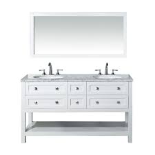 At vintage tub & bath, we have a large selection of double bowl vanities including both vintage and modern bathroom vanity sinks. Stufurhome Marla 60 Inch Double Sink Bathroom Vanity With Mirror The Home Depot Canada