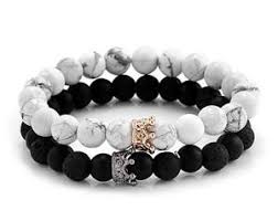 Black And White Bead Bracelet Meaning Trendy Black White Stone Beads Crown Bracelet Sape Authentic Relationship Bracelets Bracelet Stack Beautiful Bracelet