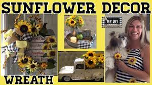 Modern sunflower themed kitchen decoration. Sunflower Decorations Sunflower Wreath Tutorial Dollar Tree Easy Diy Youtube