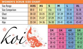 Koi Scrub Top Size Chart Www Bedowntowndaytona Com