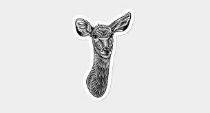 Greater Kudu Ink Illustration Stickers By Lorendowding Design By Humans Ink Illustrations Illustration Ink