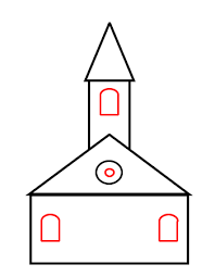 Easy, step by step church drawing tutorial. Drawing A Cartoon Church