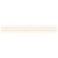 Smooth glazed tile with moderate variation and low sheen. Daltile Limestone Collection Blavet Blanc Classic Chair Rail